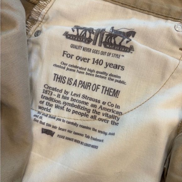 MEN'S SALE Levi’s 514 Khaki Straight Leg Pants 34x32 Classic Casual Chinos - Picture 5 of 12